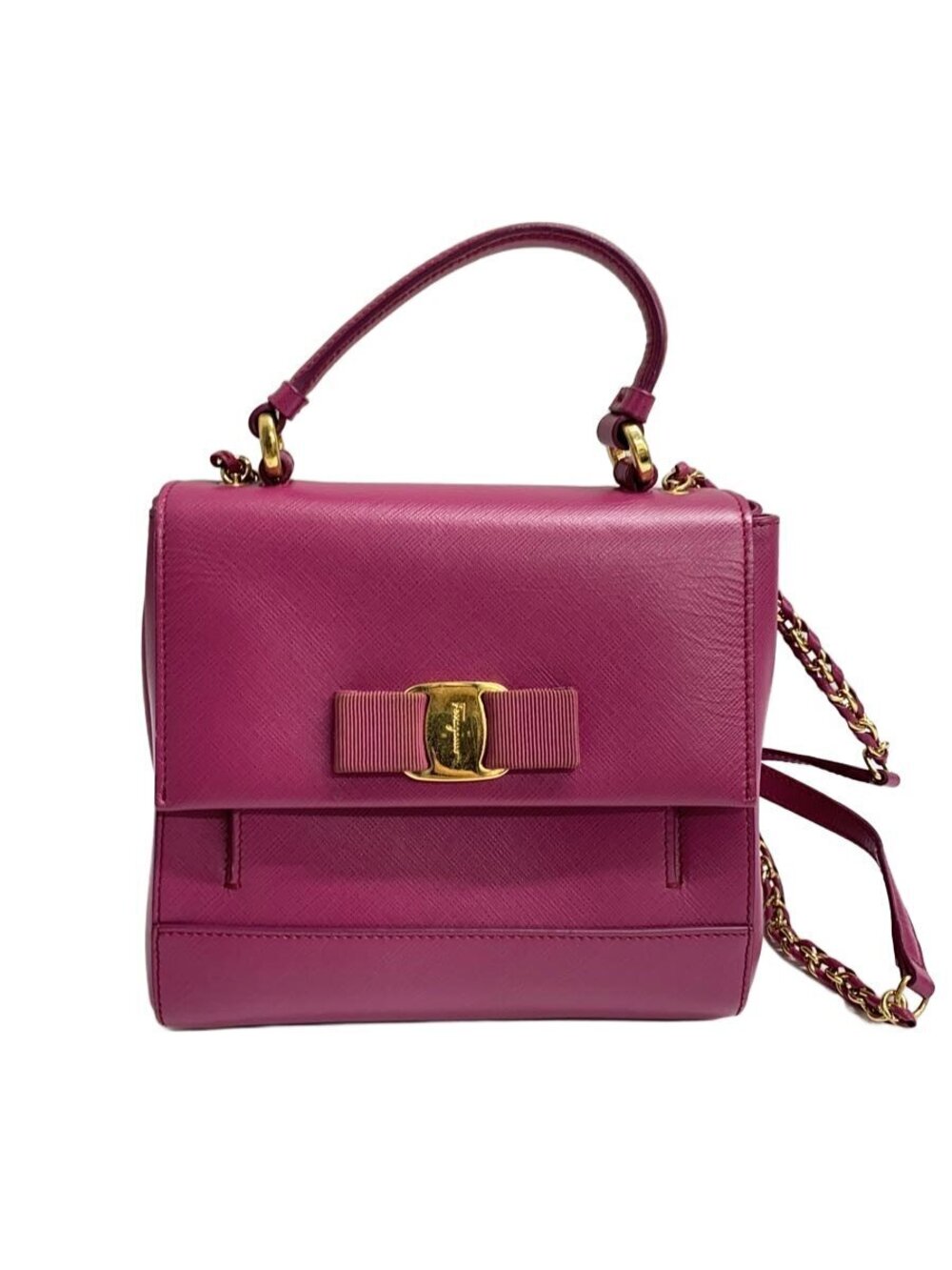 Salvatore Ferragamo Shoulder Bag Leather Pink
